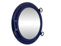 Navy Blue Decorative Ship Porthole Mirror 24""