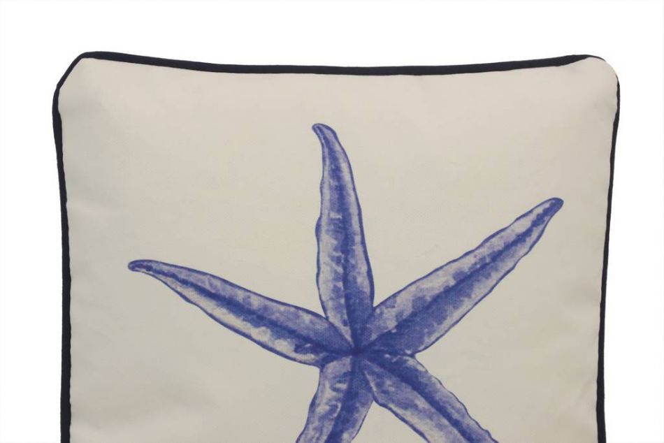 Blue and White Starfish Decorative Throw Pillow 10""