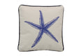Blue and White Starfish Decorative Throw Pillow 10""
