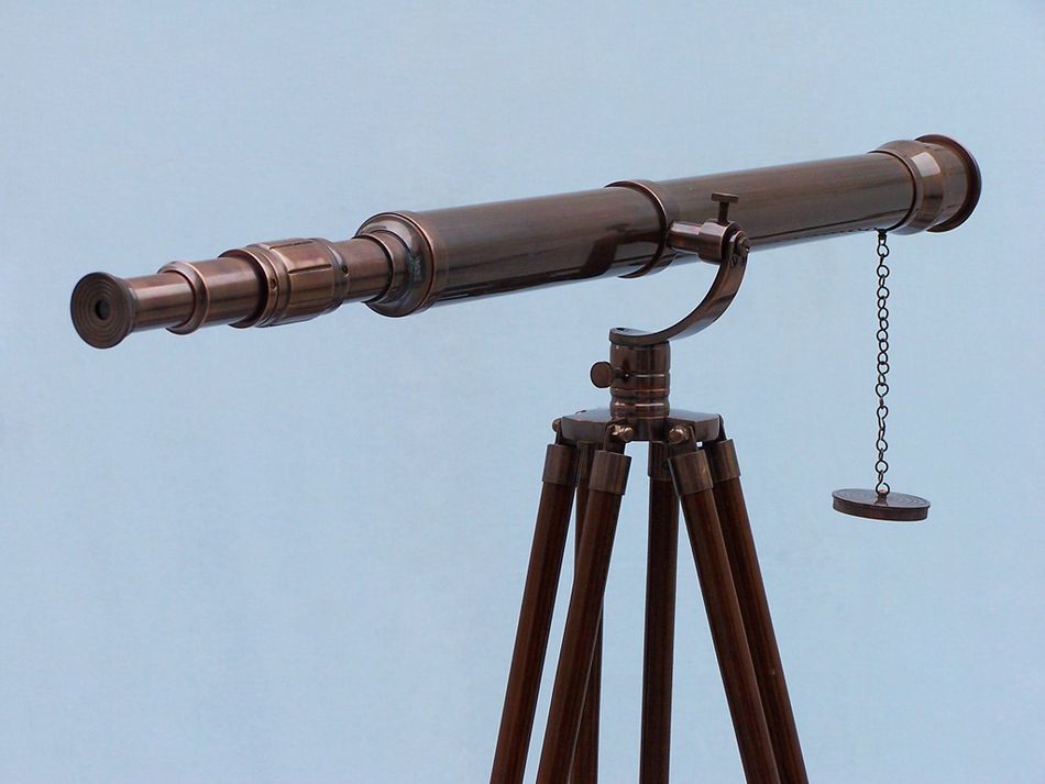 Floor Standing Antique Copper Galileo Telescope 65""