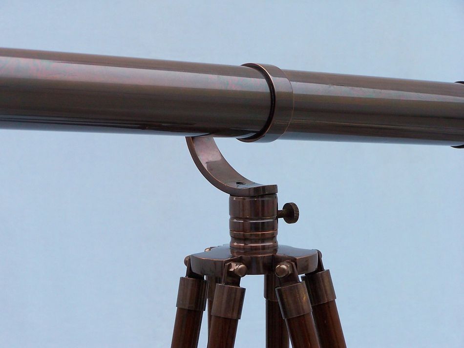 Floor Standing Antique Copper Galileo Telescope 65""