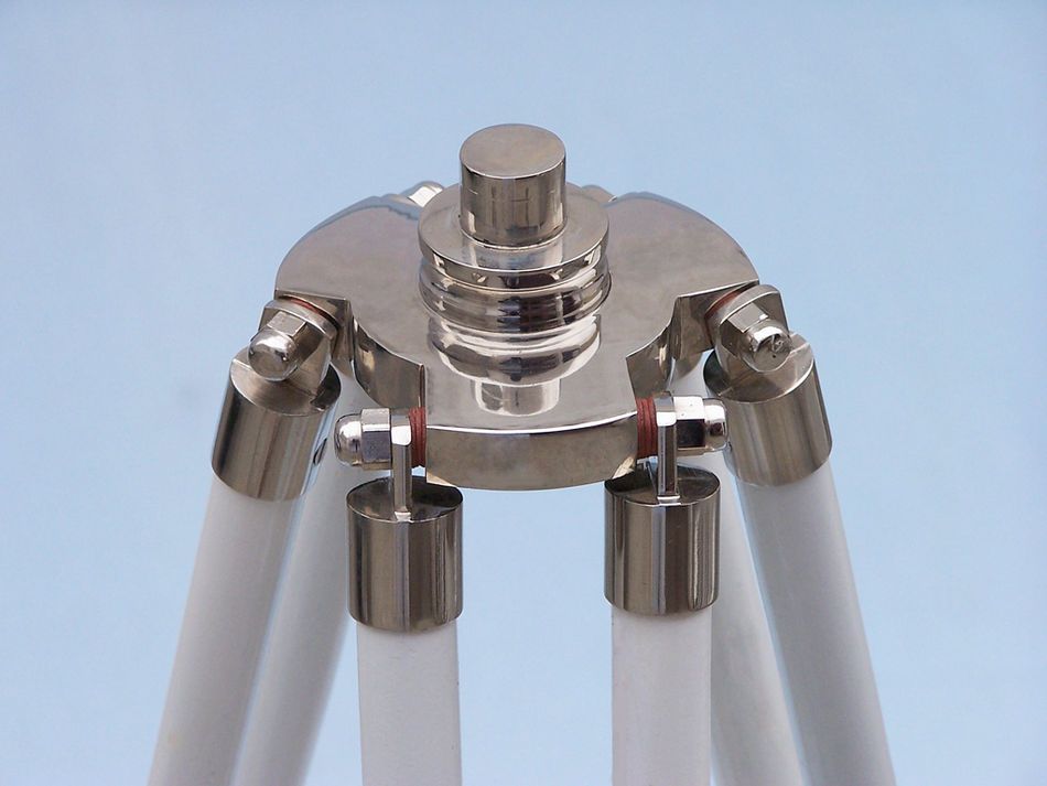 Floor Standing Chrome/White Leather Galileo Telescope 65""