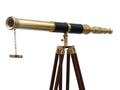 Admirals Floor Standing Brass with Leather Telescope 60""
