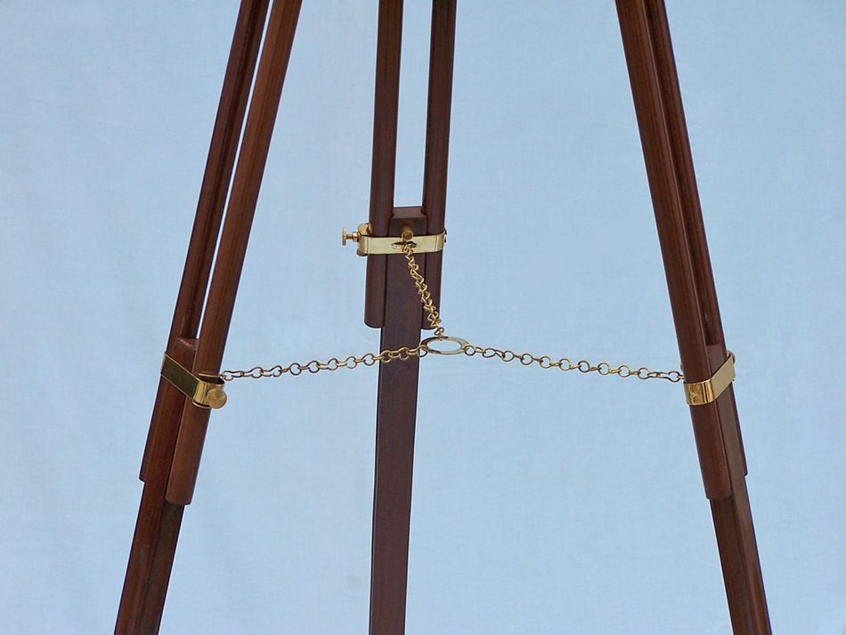 Admirals Floor Standing Brass with Wood Telescope 60""
