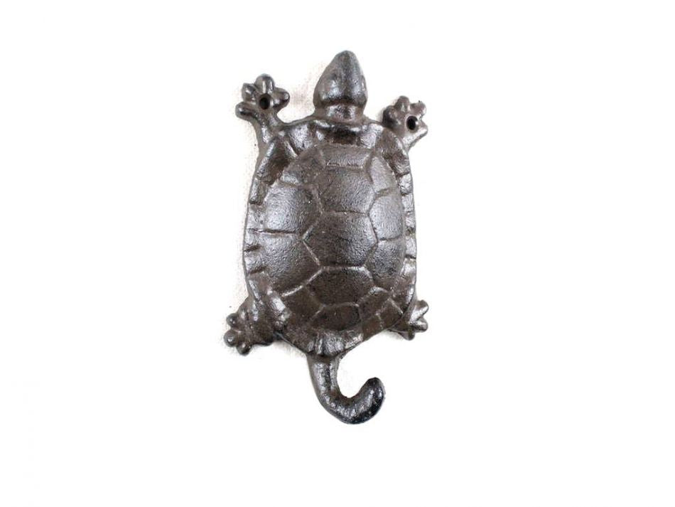 Cast Iron Turtle Key Hook 6""