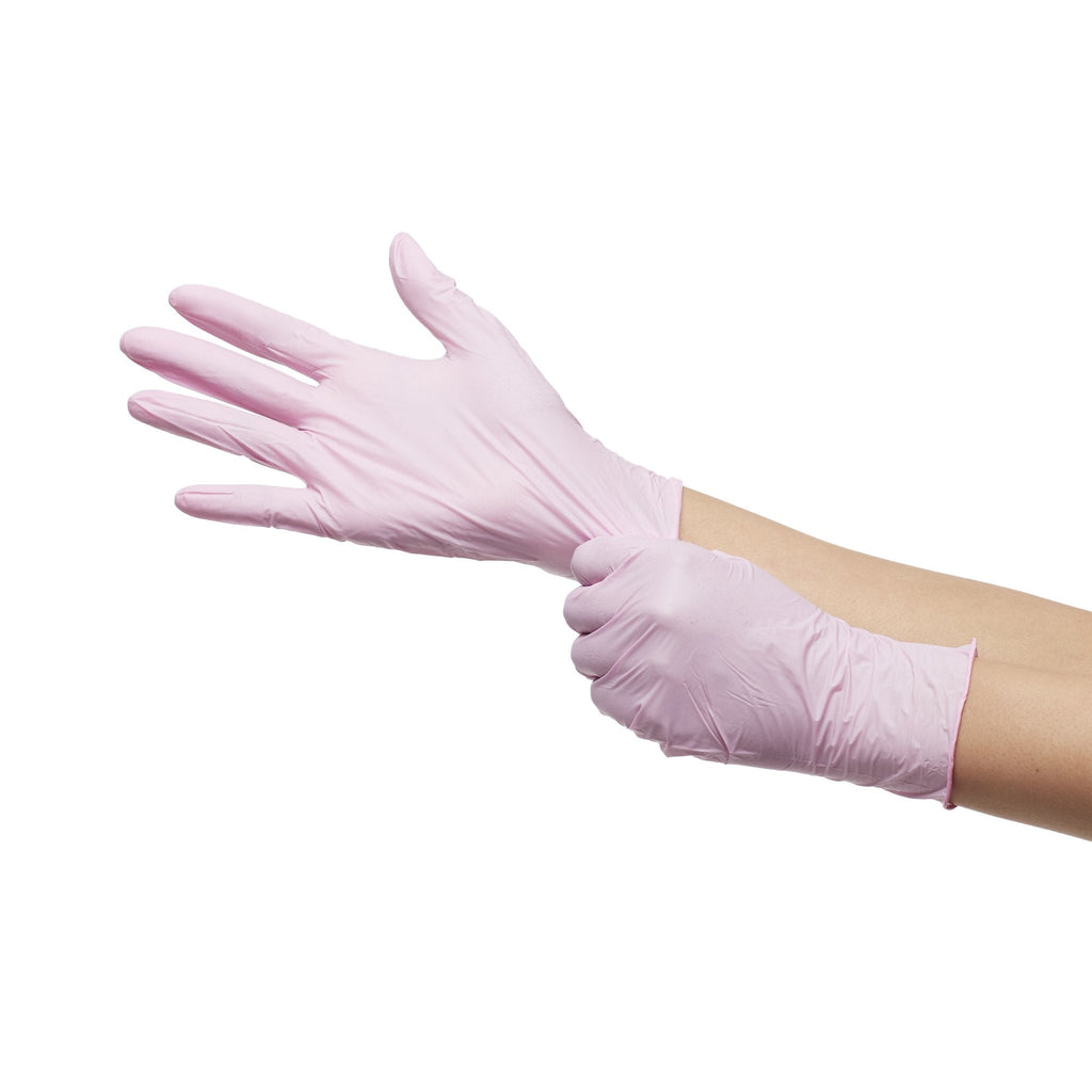 McKesson Pink Nitrile® Exam Glove, Small 14-6NPNK2