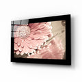 Dusty Rose Daisy Vintage Tone Flower Glass Wall Art