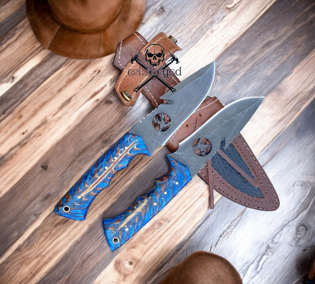 Deer Hook Knife Set Acid Wash Blade & Pinecone Handle - PhishStones Products