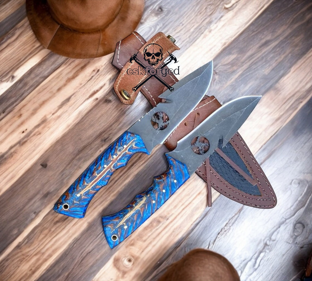 Deer Hook Knife Set Acid Wash Blade & Pinecone Handle - PhishStones Products
