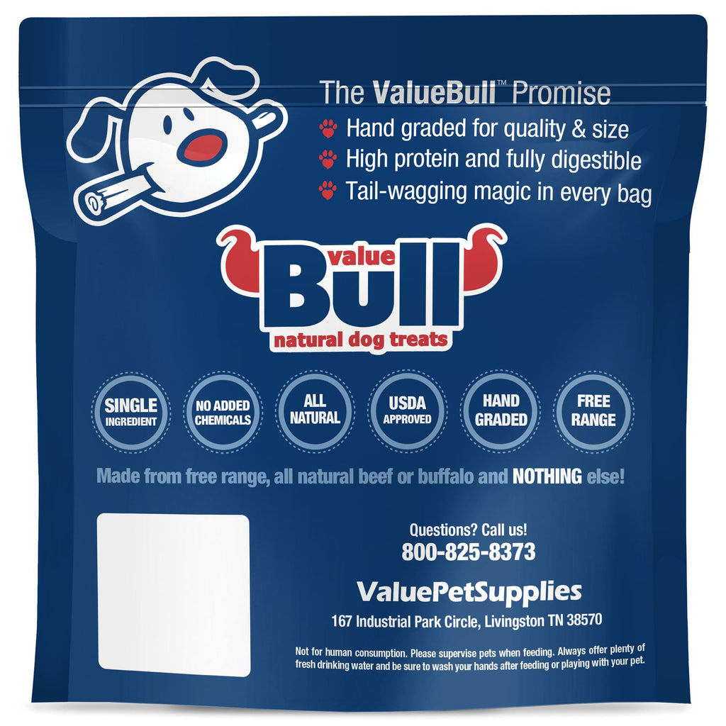 ValueBull Bully Sticks, Super Jumbo 4-6 Inch, Varied Shapes, 50 Count