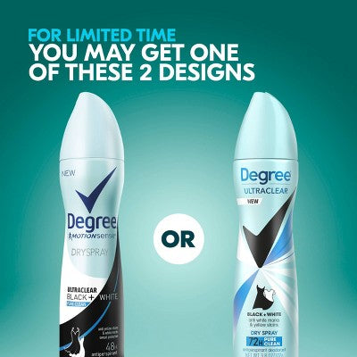 Degree Ultra Clear Black + White Pure Clean Antiperspirant & Deodorant Dry Spray 3.8oz/2ct - New - PhishStones Products