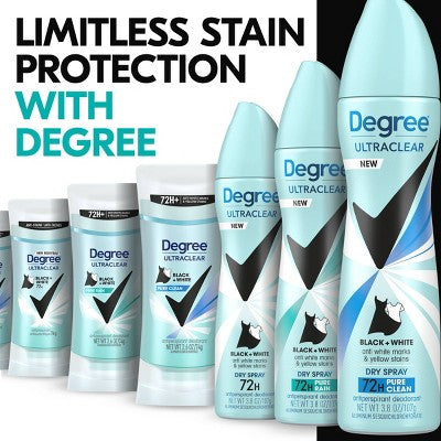 Degree Ultra Clear Black + White Pure Clean Antiperspirant & Deodorant Dry Spray 3.8oz/2ct - New - PhishStones Products