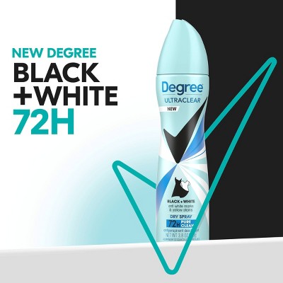 Degree Ultra Clear Black + White Pure Clean Antiperspirant & Deodorant Dry Spray 3.8oz/2ct - New - PhishStones Products