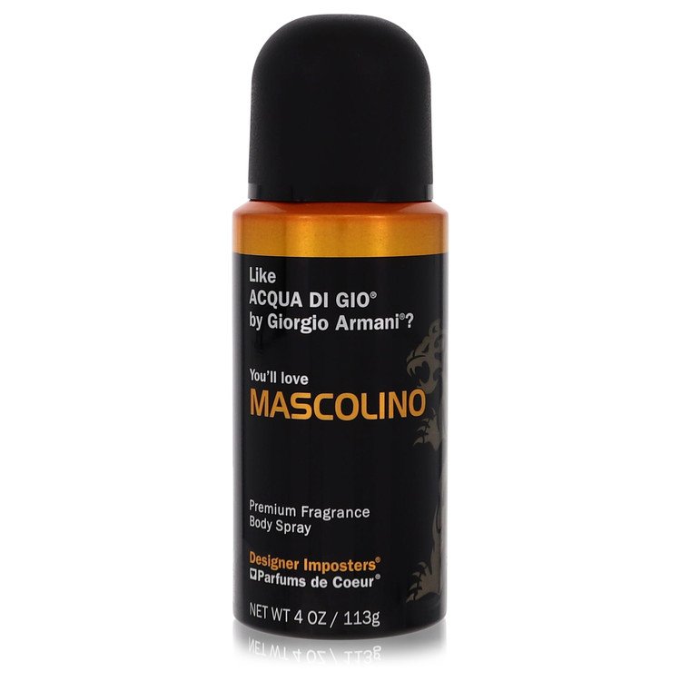Designer Imposters Mascolino by Parfums De Coeur Body Spray 4 oz for Men - PhishStones Products