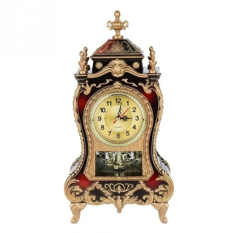 Desk Alarm Clock Vintage Clock Classical Royalty Sitting Room Desk Imperial Furnishing Creative Sit Pendulum Clock - PhishStones Products