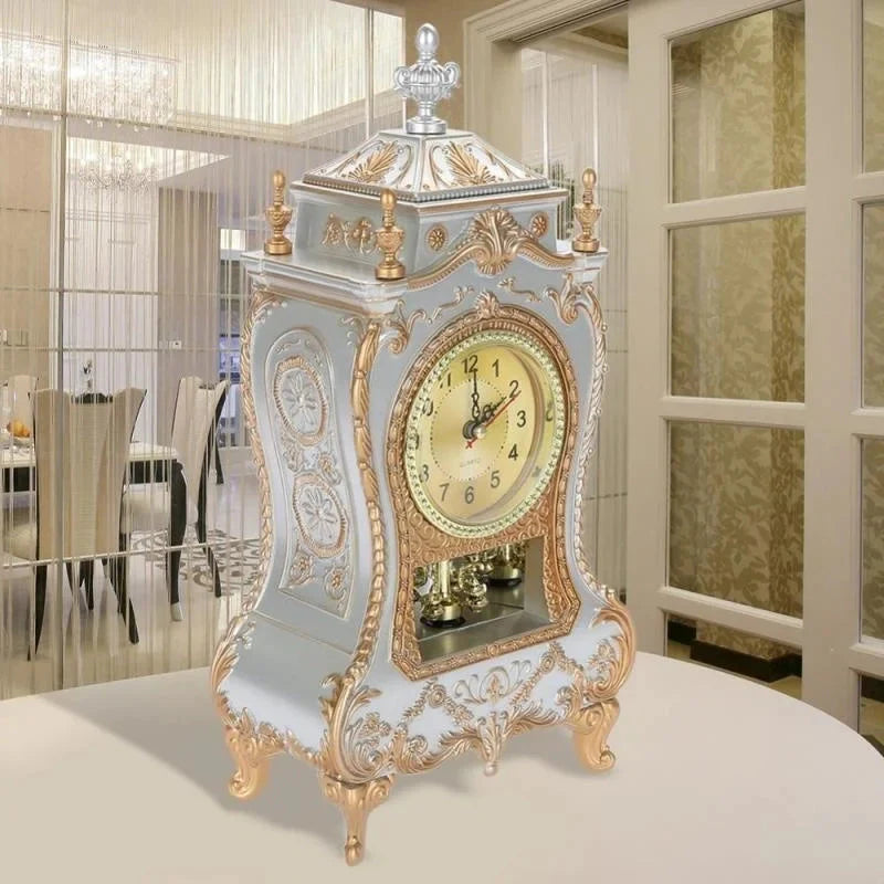 Desk Alarm Clock Vintage Clock Classical Royalty Sitting Room Desk Imperial Furnishing Creative Sit Pendulum Clock - PhishStones Products
