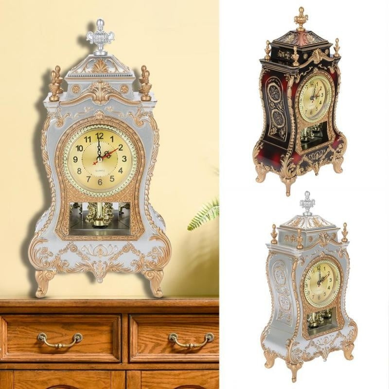 Desk Alarm Clock Vintage Clock Classical Royalty Sitting Room Desk Imperial Furnishing Creative Sit Pendulum Clock - PhishStones Products