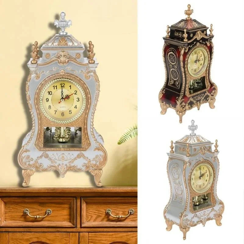 Desk Alarm Clock Vintage Clock Classical Royalty Sitting Room Desk Imperial Furnishing Creative Sit Pendulum Clock - PhishStones Products
