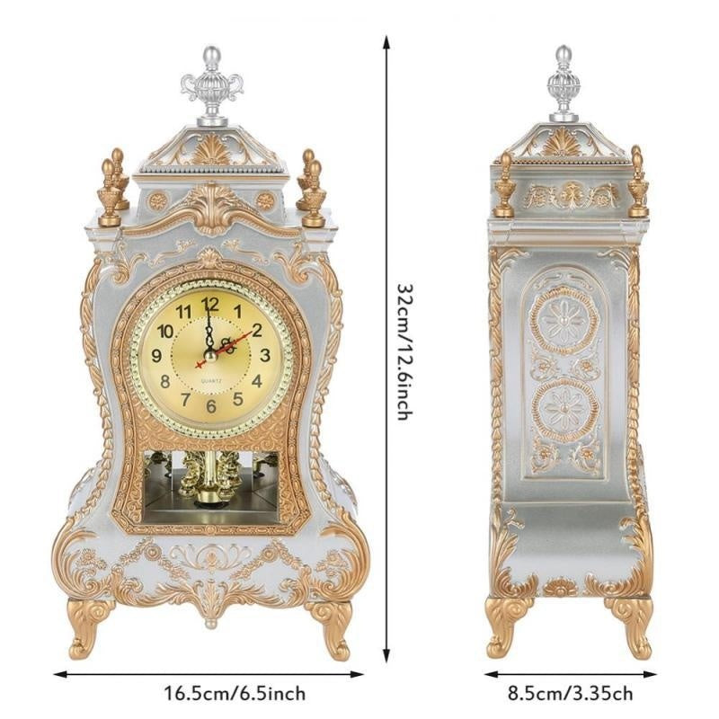 Desk Alarm Clock Vintage Clock Classical Royalty Sitting Room Desk Imperial Furnishing Creative Sit Pendulum Clock - PhishStones Products