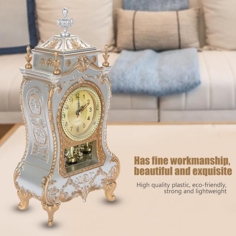 Desk Alarm Clock Vintage Clock Classical Royalty Sitting Room Desk Imperial Furnishing Creative Sit Pendulum Clock - PhishStones Products