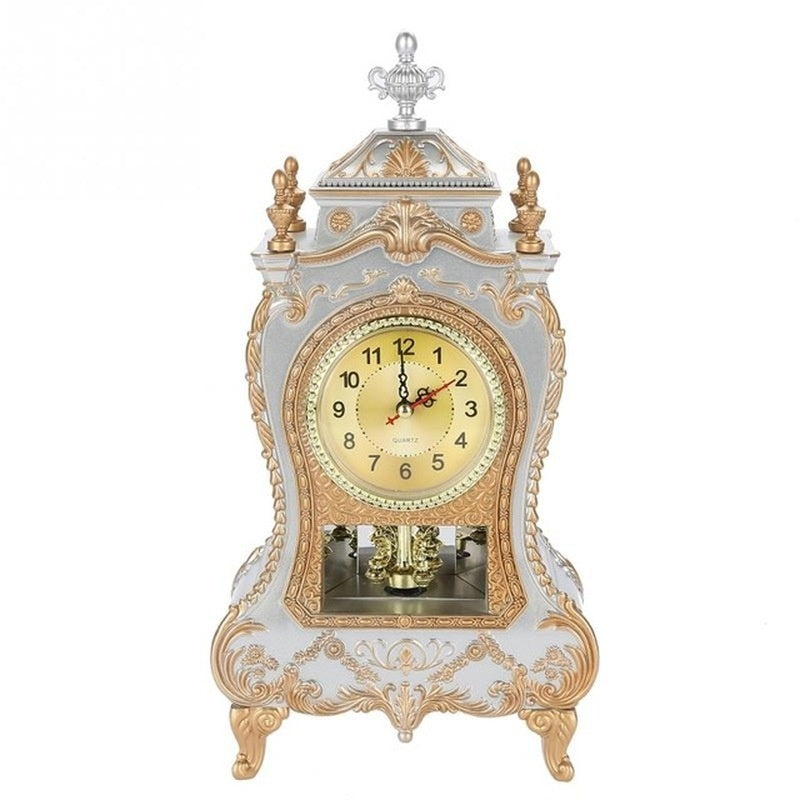 Desk Alarm Clock Vintage Clock Classical Royalty Sitting Room Desk Imperial Furnishing Creative Sit Pendulum Clock - PhishStones Products