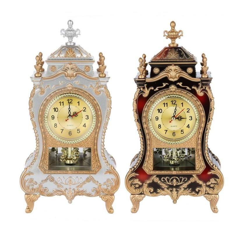 Desk Alarm Clock Vintage Clock Classical Royalty Sitting Room Desk Imperial Furnishing Creative Sit Pendulum Clock - PhishStones Products