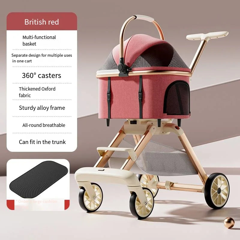 Detachable Pet & Baby Stroller - Portable One - Click Fold, Lightweight Universal Travel Stroller - PhishStones Products