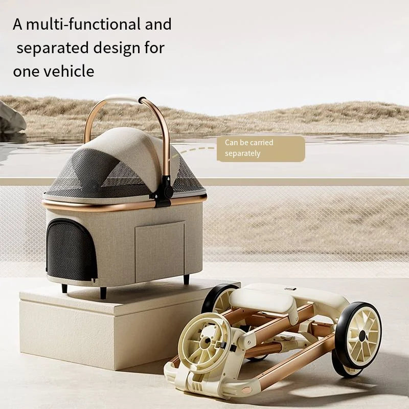 Detachable Pet & Baby Stroller - Portable One - Click Fold, Lightweight Universal Travel Stroller - PhishStones Products