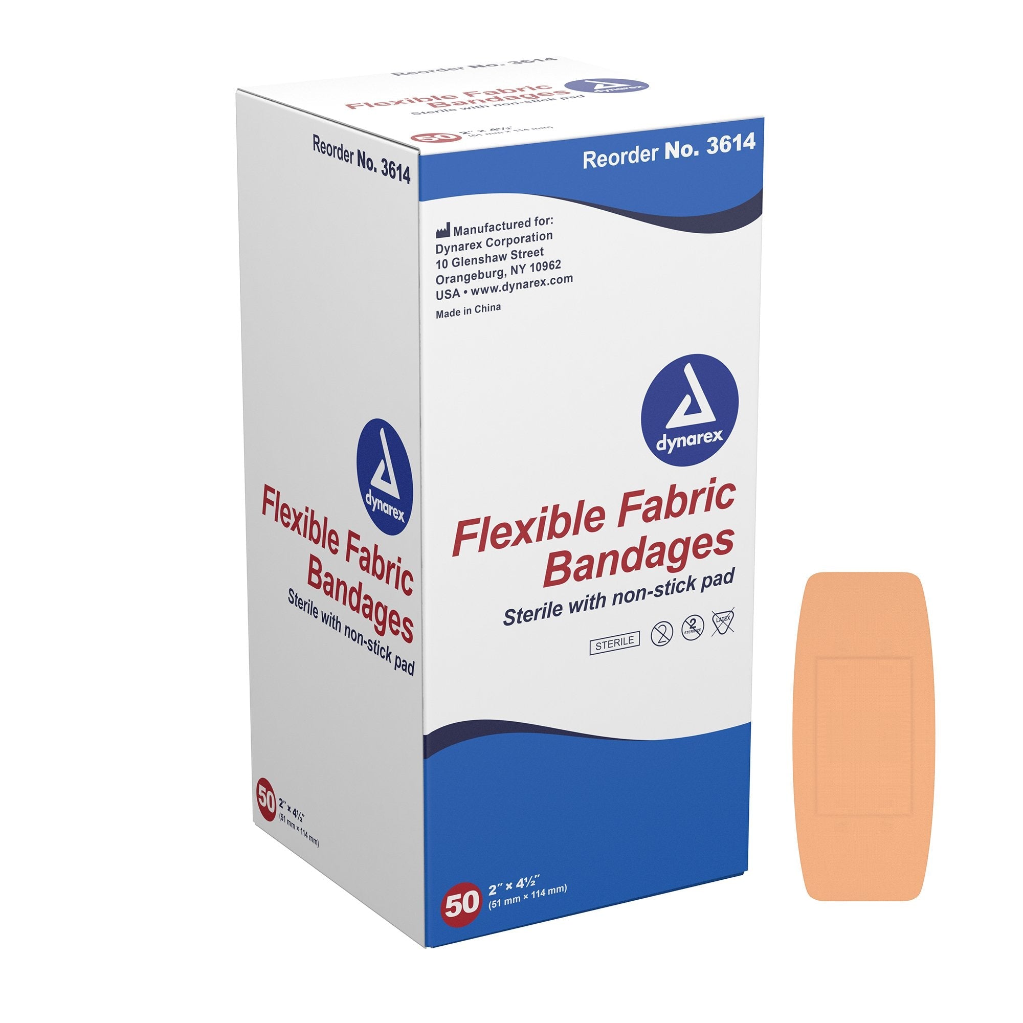 dynarex® Tan Adhesive Strip, 2 x 4½ Inch 3614