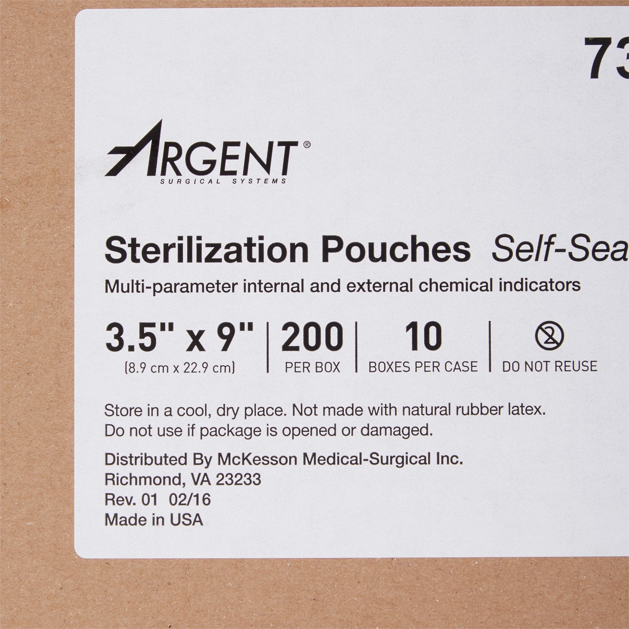 McKesson Argent® Sure-Check® Sterilization Pouch, 3½ x 9 Inch 73-SSP381