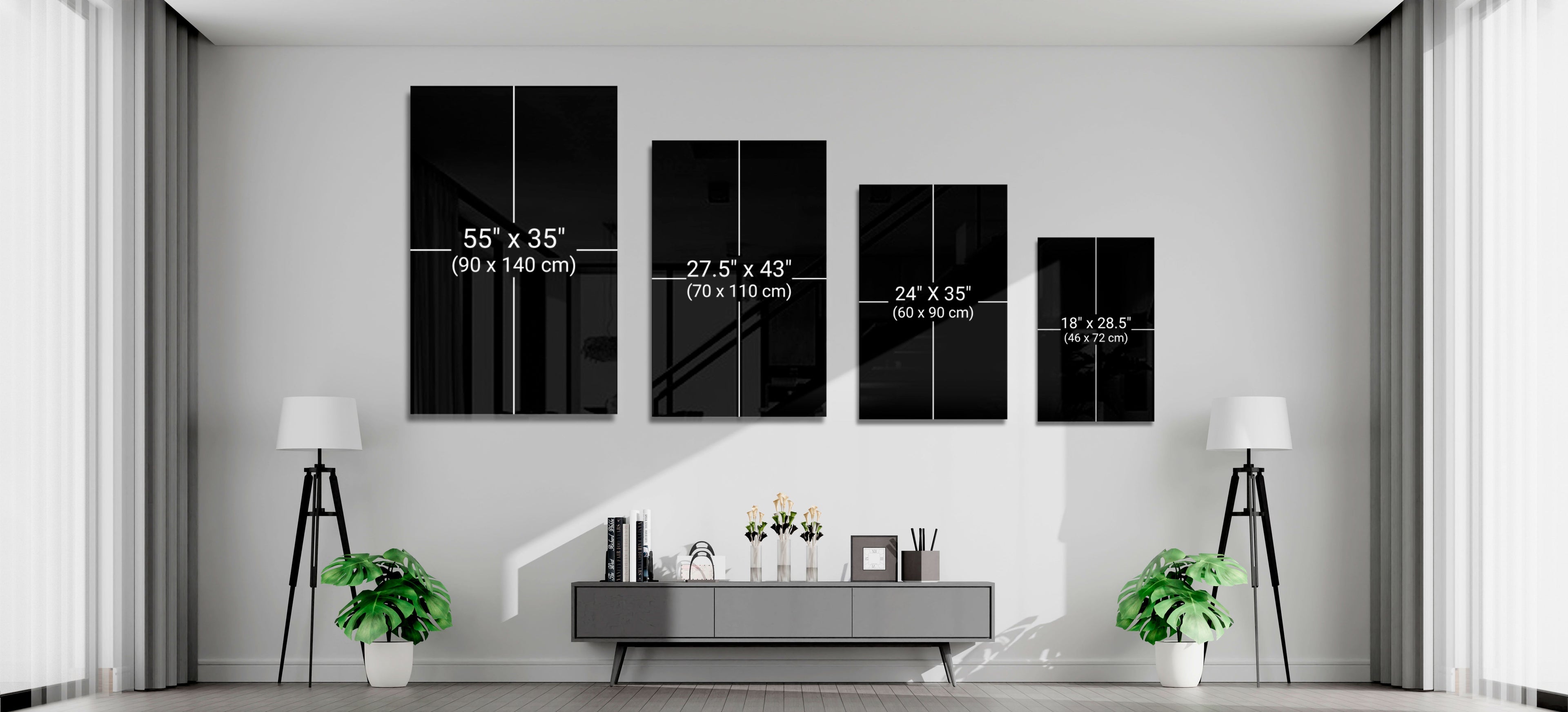 Pastel Dusk Wooden Posts Glass Wall Art