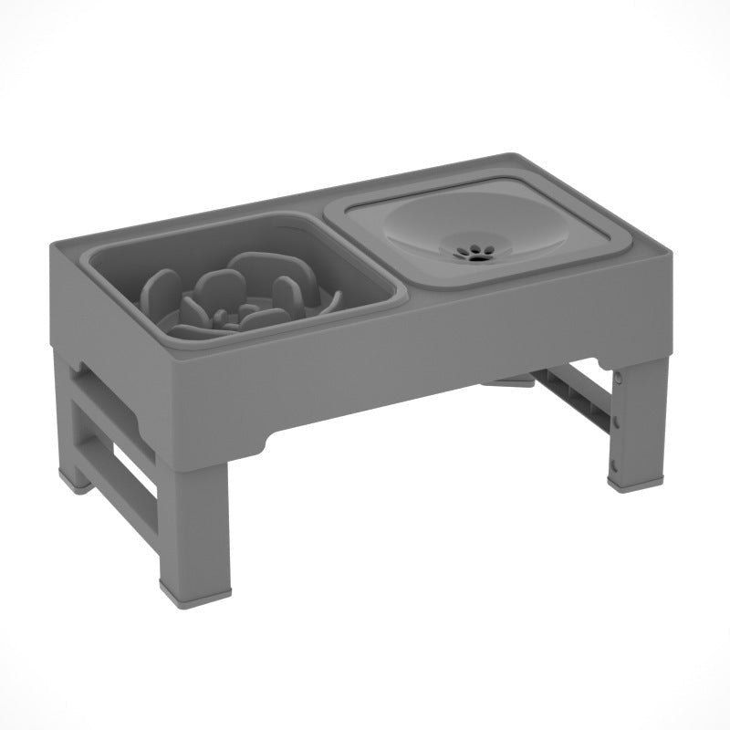 Dog Double Bowls Stainless Stand Adjustable Height Pets Feeding Dish Bowl Big Dog Elevated Food Water Feeders For Dogs Pet Products - PhishStones Products