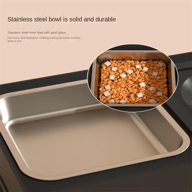 Dog Double Bowls Stainless Stand Adjustable Height Pets Feeding Dish Bowl Big Dog Elevated Food Water Feeders For Dogs Pet Products - PhishStones Products