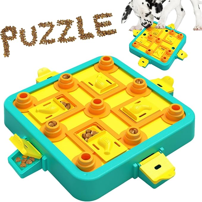 Dog Puzzle Toy Mental Stimulation - Level 3 in 1 Dogs Food Feeder Puzzle, Dog Treat Puzzle Feeder (Advanced - Blue Board) - PhishStones Products