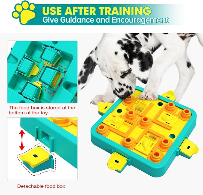 Dog Puzzle Toy Mental Stimulation - Level 3 in 1 Dogs Food Feeder Puzzle, Dog Treat Puzzle Feeder (Advanced - Blue Board) - PhishStones Products
