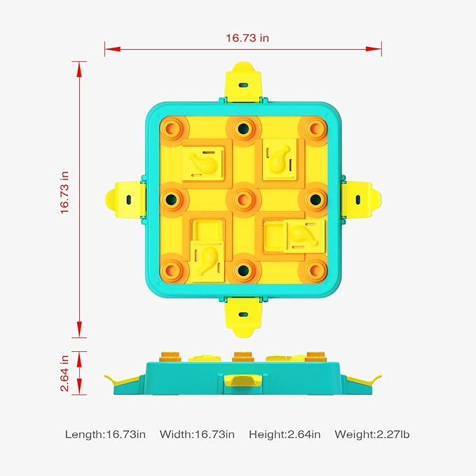 Dog Puzzle Toy Mental Stimulation - Level 3 in 1 Dogs Food Feeder Puzzle, Dog Treat Puzzle Feeder (Advanced - Blue Board) - PhishStones Products