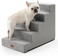 Dog Stairs for Small Dogs, 5 Tier Wider Pet Stairs for High Beds, 23.6" H Non - Slip Dog Steps for Old Cats, Puppies, Small Medium Dogs, 29.5x19.7x23.6 inch, Grey - PhishStones Products