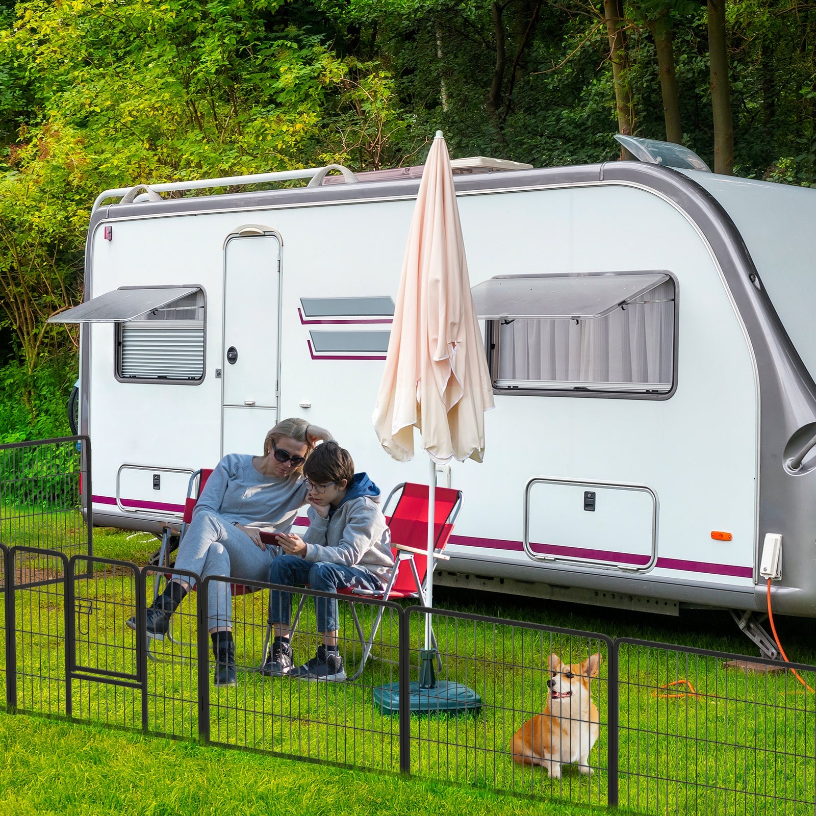 16 Panel 24/32/40 Inches Height Dog Playpen with Lock and Large Door