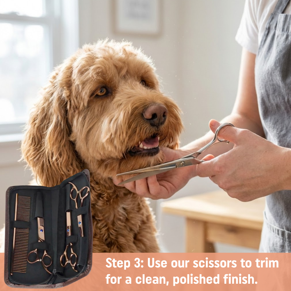At Home Grooming Pack – Brush, Scissors and Detangler