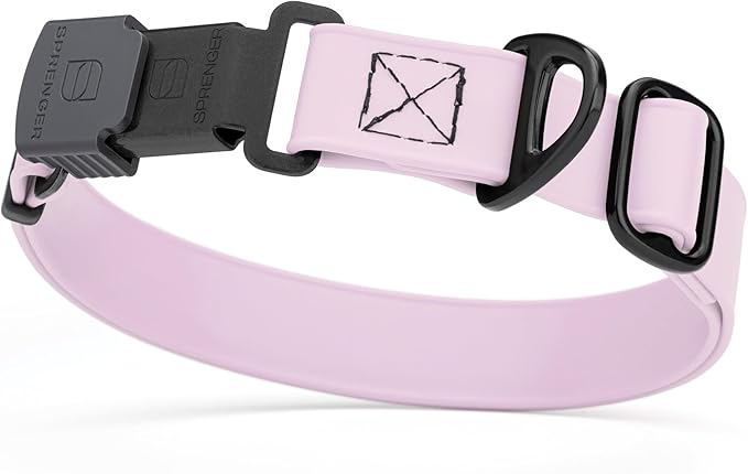 Dogline Biothane Waterproof Dog Collar with Herm Sprenger Stainless Steel Quick Release Buckle – Heavy Duty Tactical Durable Collar for Dogs – Comfortable and Safe Pet Collar, W 3/4" L 12 - 19", Pastel - PhishStones Products