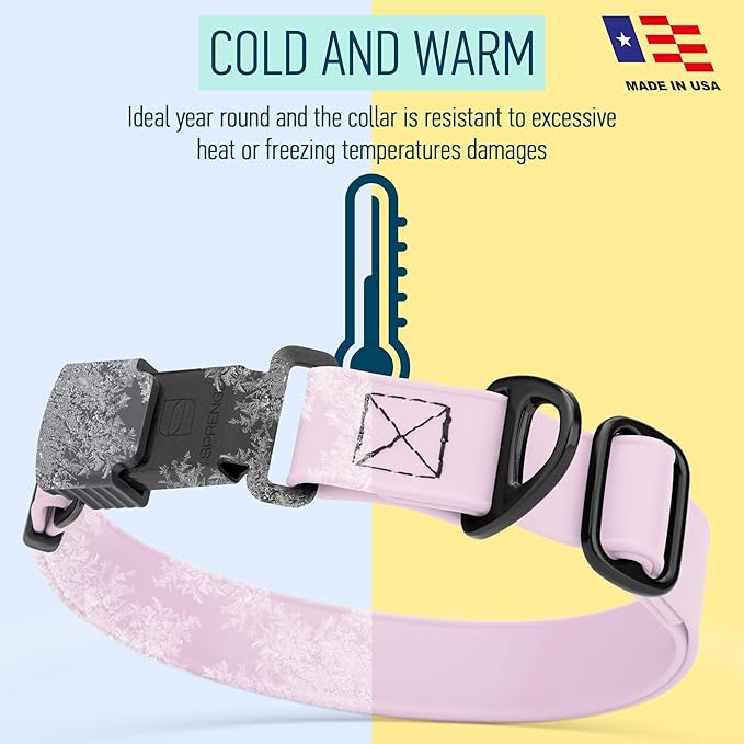 Dogline Biothane Waterproof Dog Collar with Herm Sprenger Stainless Steel Quick Release Buckle – Heavy Duty Tactical Durable Collar for Dogs – Comfortable and Safe Pet Collar, W 3/4" L 12 - 19", Pastel - PhishStones Products