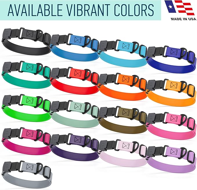 Dogline Biothane Waterproof Dog Collar with Herm Sprenger Stainless Steel Quick Release Buckle – Heavy Duty Tactical Durable Collar for Dogs – Comfortable and Safe Pet Collar, W 3/4" L 12 - 19", Pastel - PhishStones Products