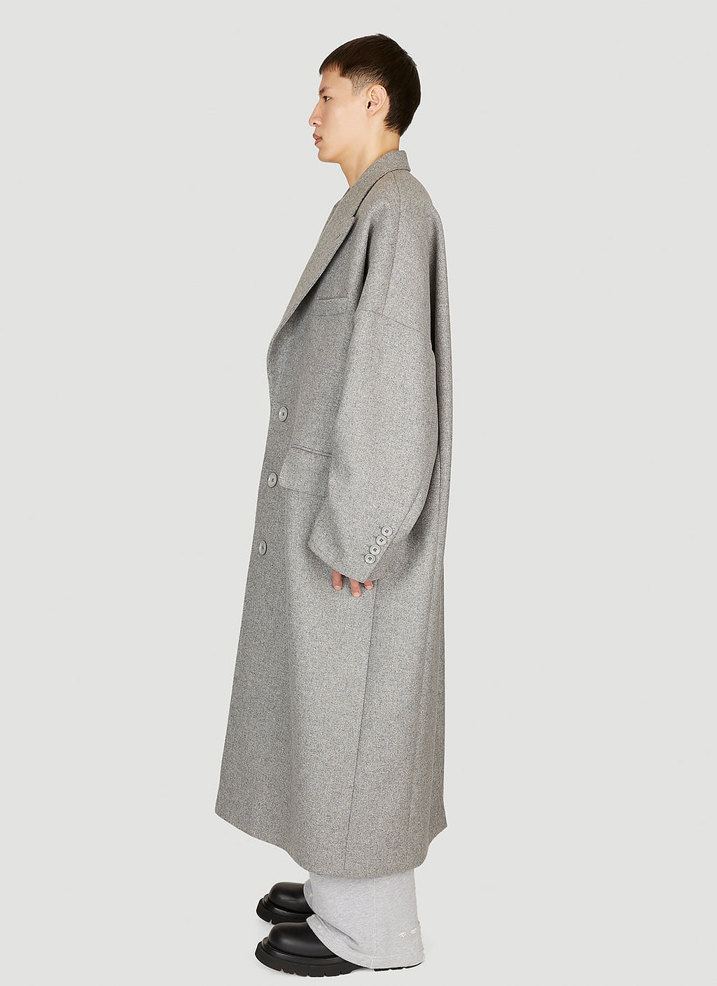 Dolce & Gabbana Men Double-Breasted Wool Coat