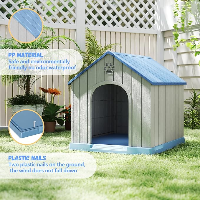 DRATO Dog Houses Resin Small Indoor Outdoor Dog Kennel for All - Weather Use Cozy Shelter for Small Dogs in Home, Garden, or Balcony - PhishStones Products