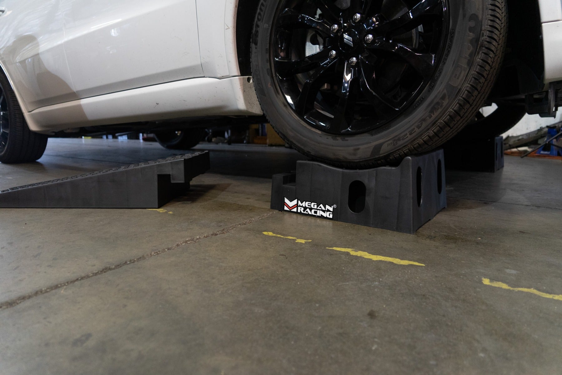 Megan Racing Low Profile Drive-On Ramps - Universal 65mm Raise, 5000lbs Load, Black MR-RAMP-01
