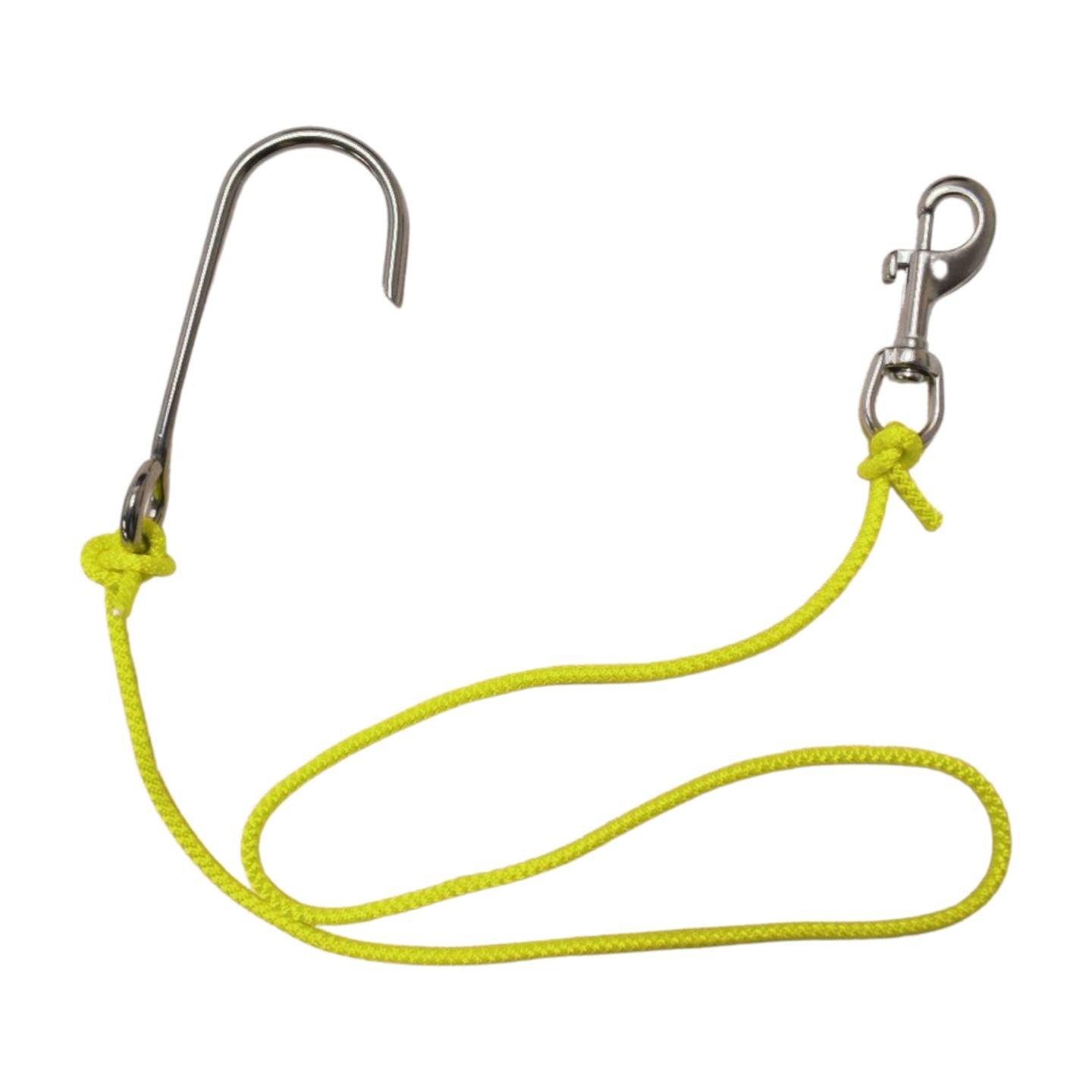 Scuba Diving Reef Drift Hook with 45" Line & Stainless Steel Clip Snap