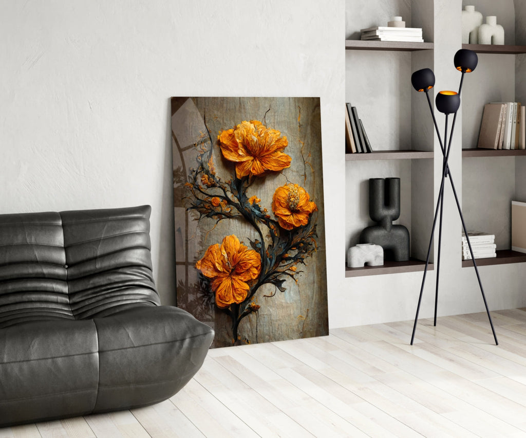 Timeless Flowers Glass Art || Designer Collection
