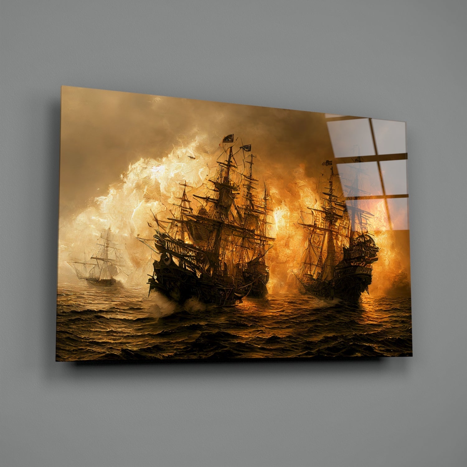 Red Storm Glass Wall Art  || Designer Collection