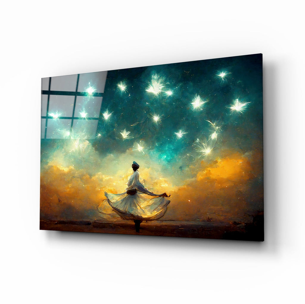 Whirling Dervish Starry Sky Glass Wall Art