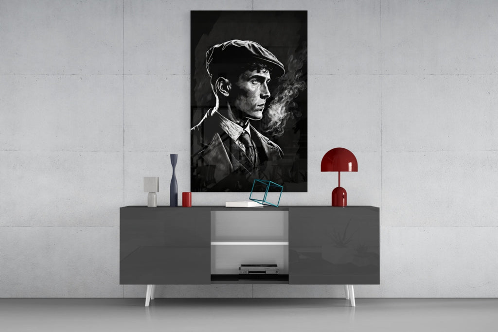 The Flat Cap Crime Boss Glass Wall Art || Designer Collection